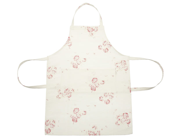 Camille - Cerise & Fawn apron in Oyster Linen