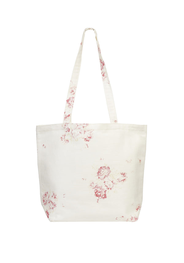 linen shopper bag - cerise & fawn