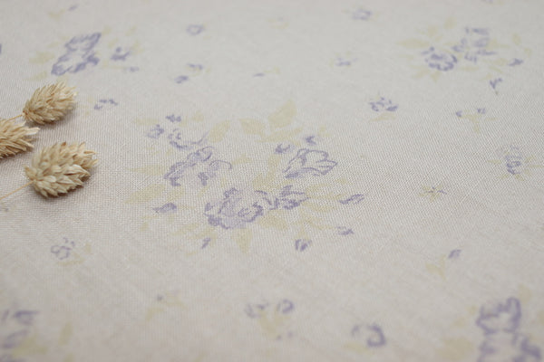 Faded Floral Linen Fabrics petite fleur design on tumbled linen