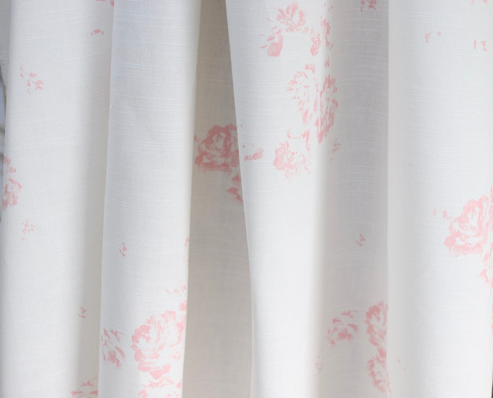 Camille Soft Pink On Oyster linen.