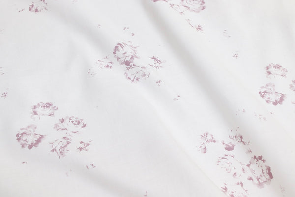 Faded Floral Linen Fabrics - our signature Camille design in Lilac on luxury linen
