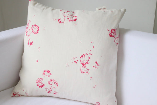 Cerise Cushion Cover on Oyster Linen