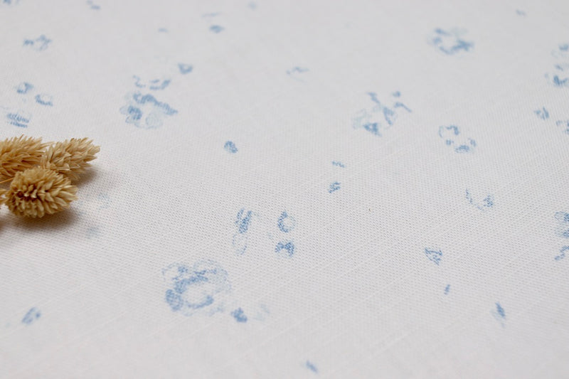 Faded Floral Linen Fabrics collection - linen fabric on our Ditsy Field print in blue