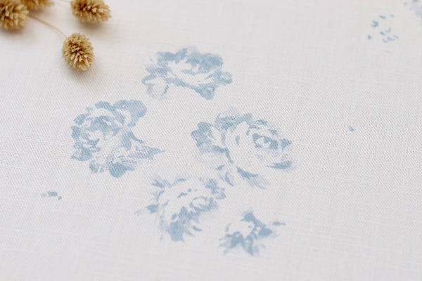 faded floral linen fabric