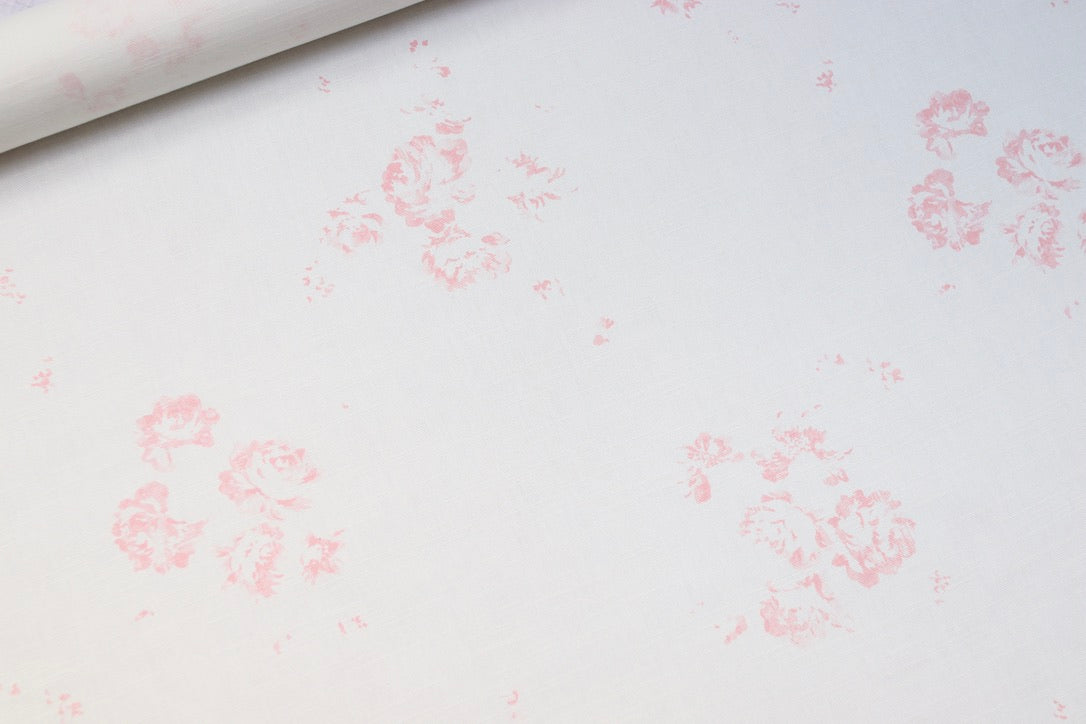 Camille Soft Pink On Oyster linen.