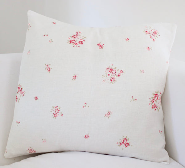 Petite Fleur Cushion Cover on Oyster Linen