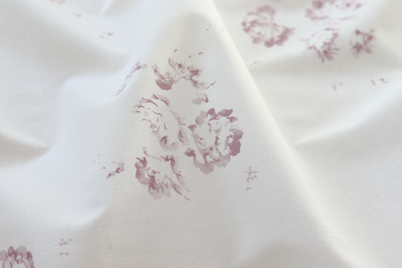 'Camille' - Vintage Lilac on White Cotton