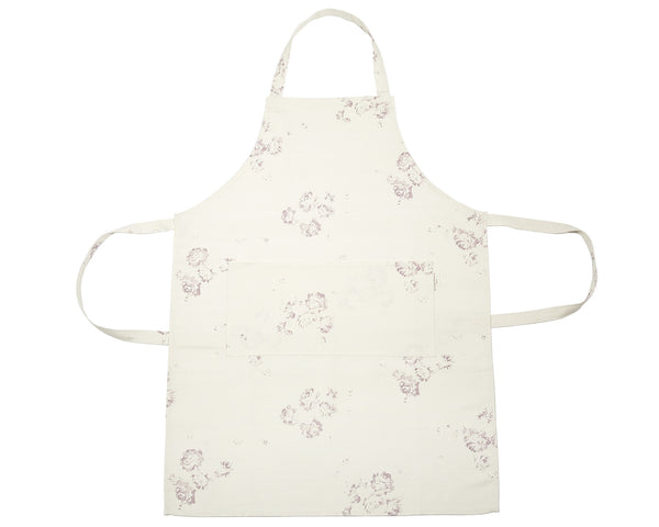 Camille - Vintage Lilac apron in Oyster Linen