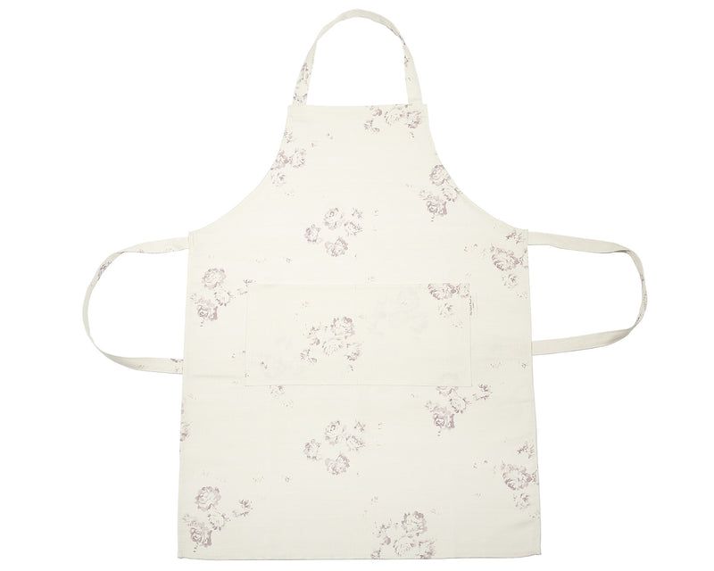 'Camille' - Vintage Lilac apron in Oyster Linen