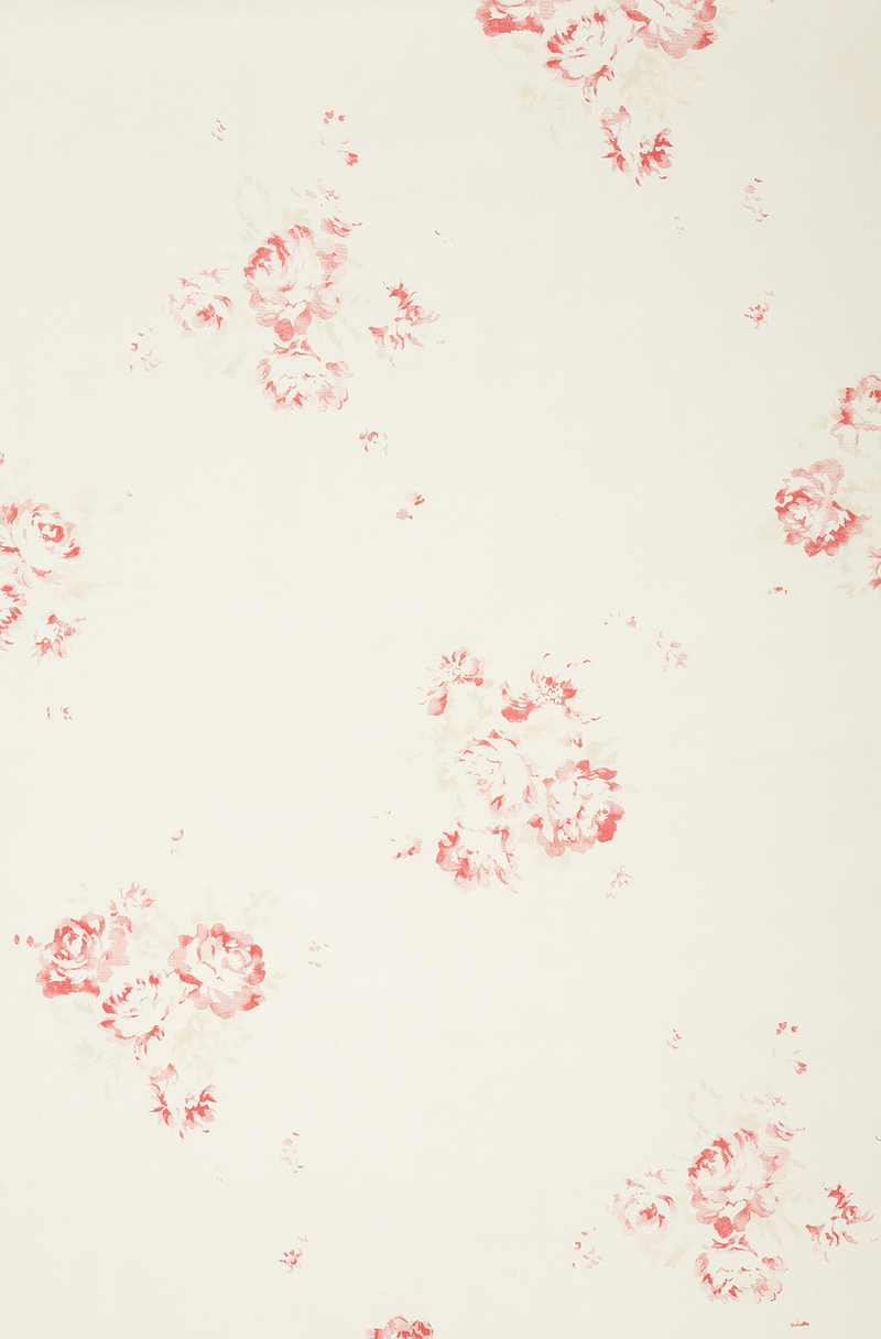 Faded Floral Linen, here printed on antique cotton is our Camille design in Cerise and Fawn colour way 