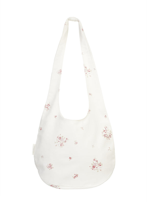 'Petite Fleur' boho beach bag on Oyster Linen