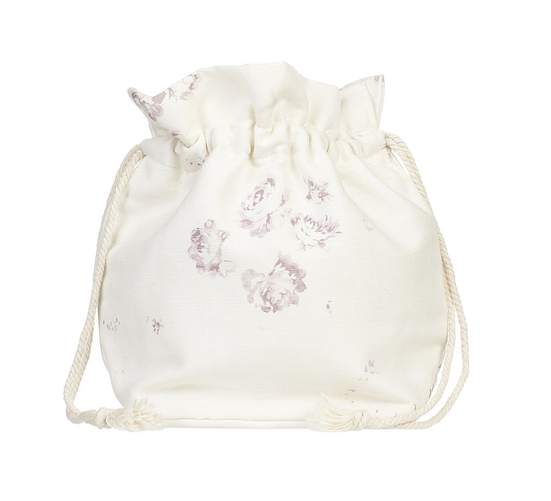 'Camille' - Vintage Lilac luxury make-up bag on Oyster Linen